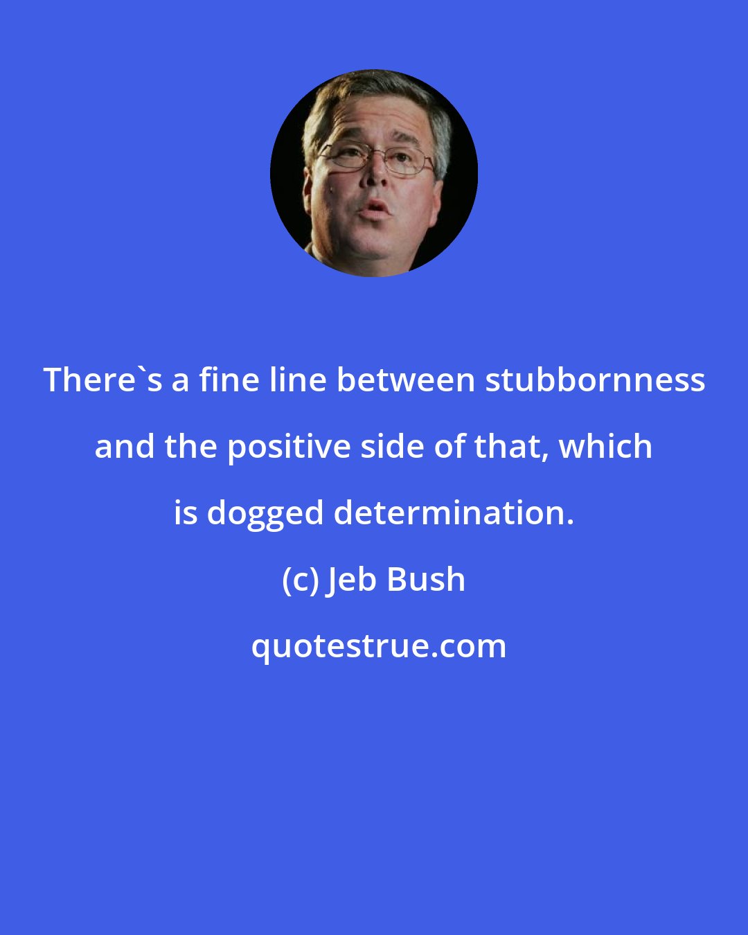 Jeb Bush: There's a fine line between stubbornness and the positive side of that, which is dogged determination.