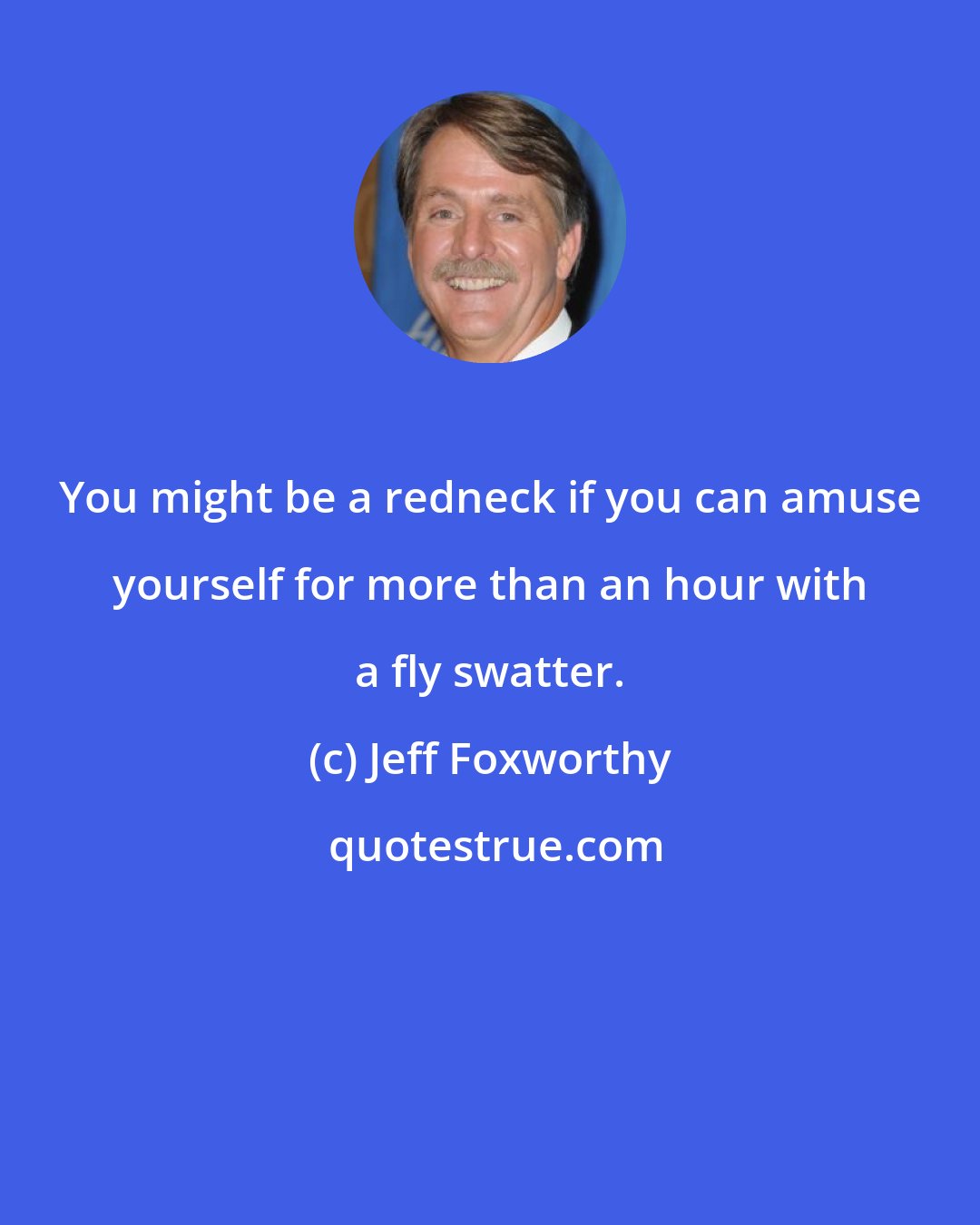 Jeff Foxworthy: You might be a redneck if you can amuse yourself for more than an hour with a fly swatter.