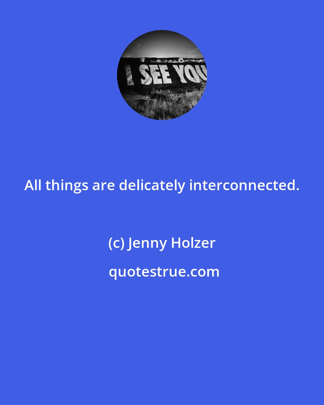 Jenny Holzer: All things are delicately interconnected.