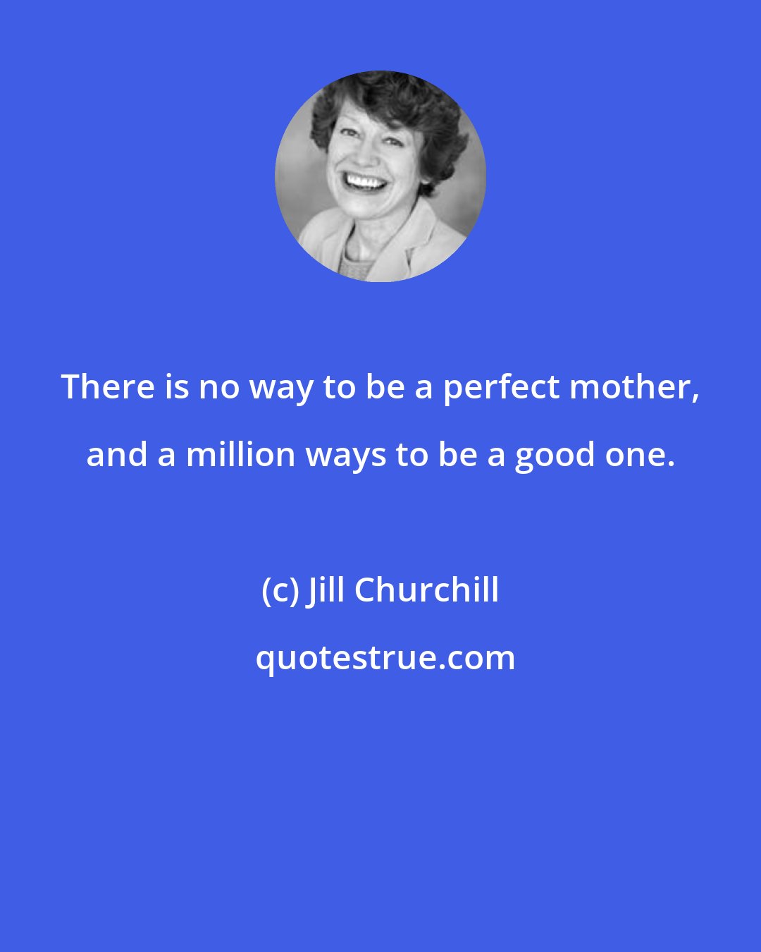 Jill Churchill: There is no way to be a perfect mother, and a million ways to be a good one.
