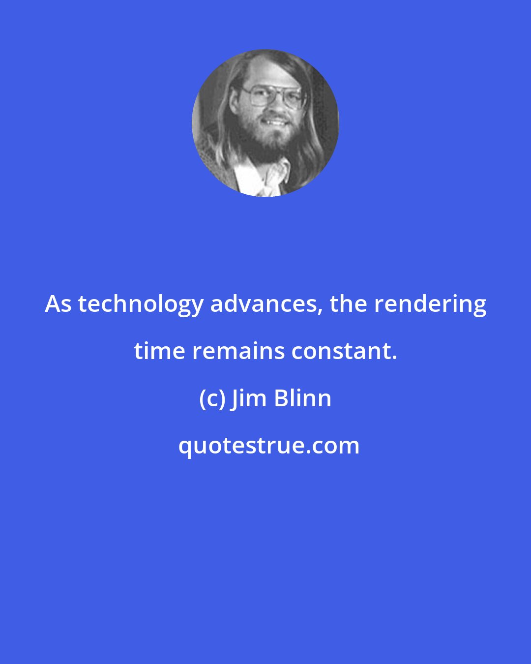 Jim Blinn: As technology advances, the rendering time remains constant.