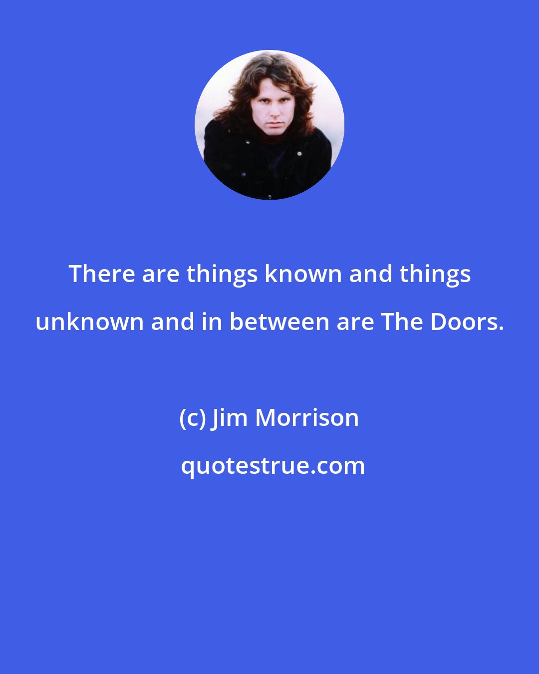 Jim Morrison: There are things known and things unknown and in between are The Doors.
