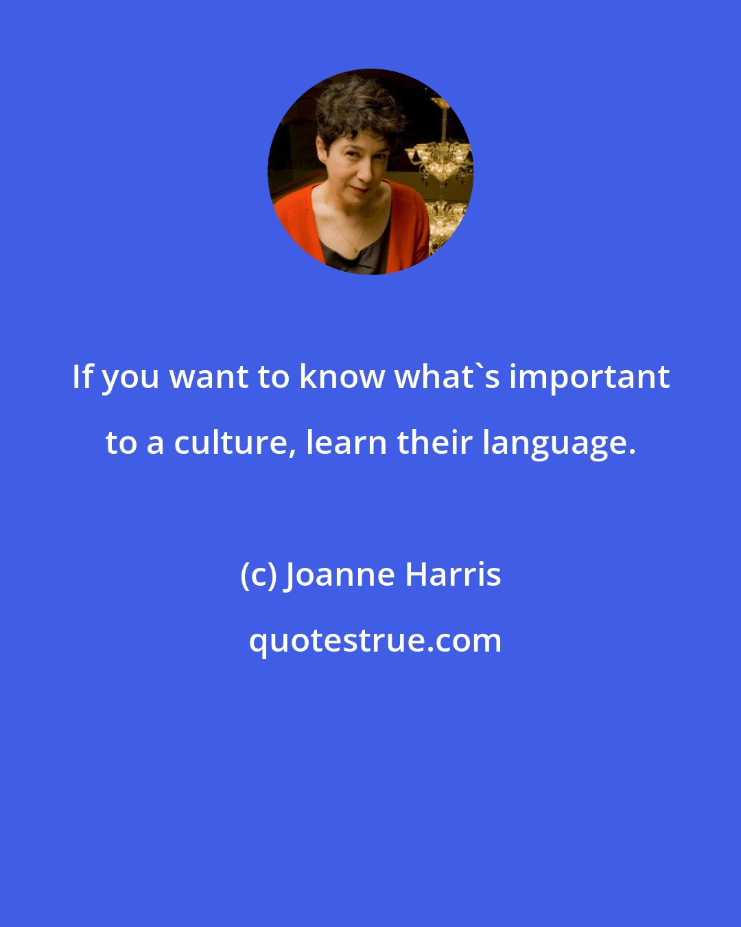 Joanne Harris: If you want to know what's important to a culture, learn their language.
