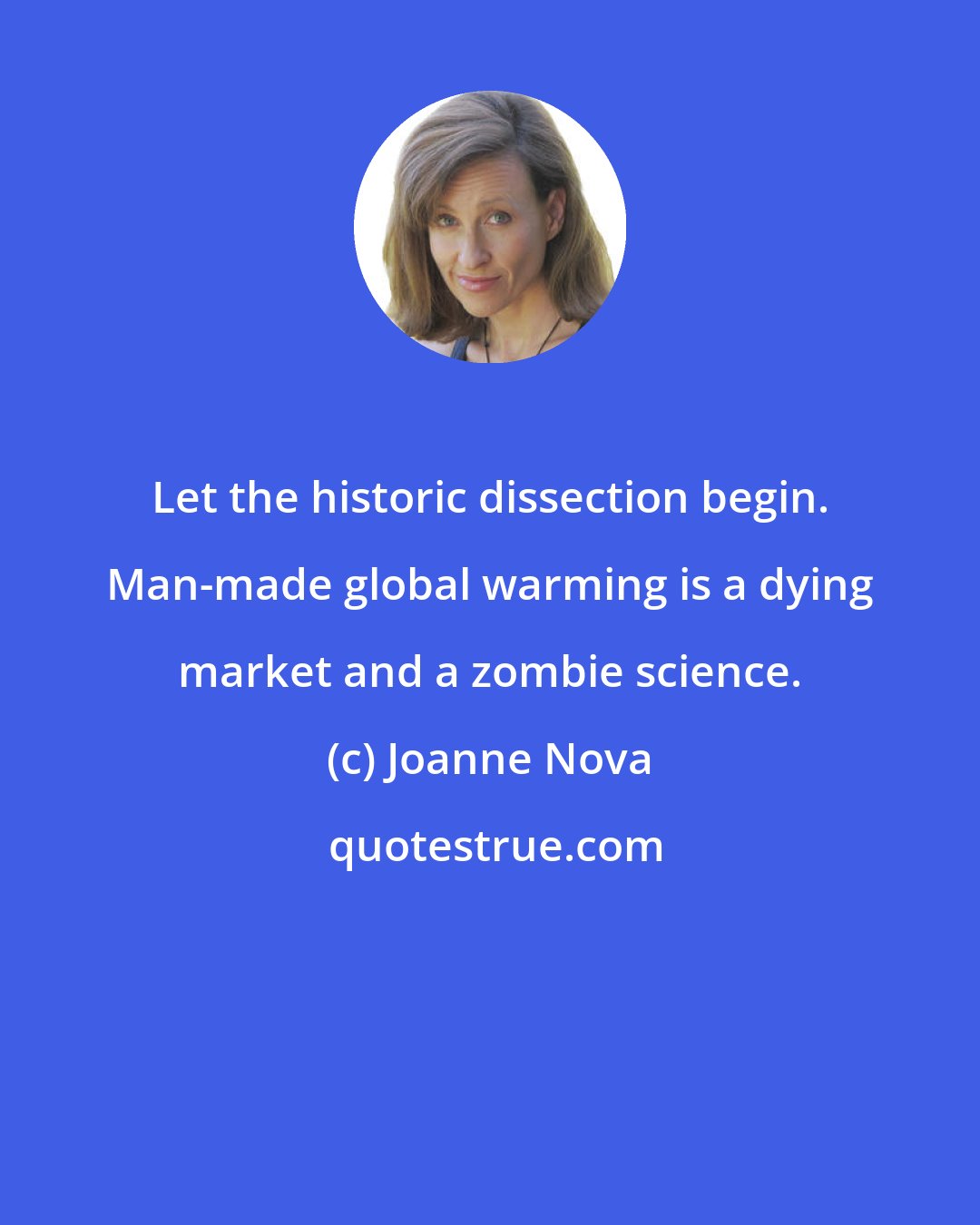 Joanne Nova: Let the historic dissection begin. Man-made global warming is a dying market and a zombie science.