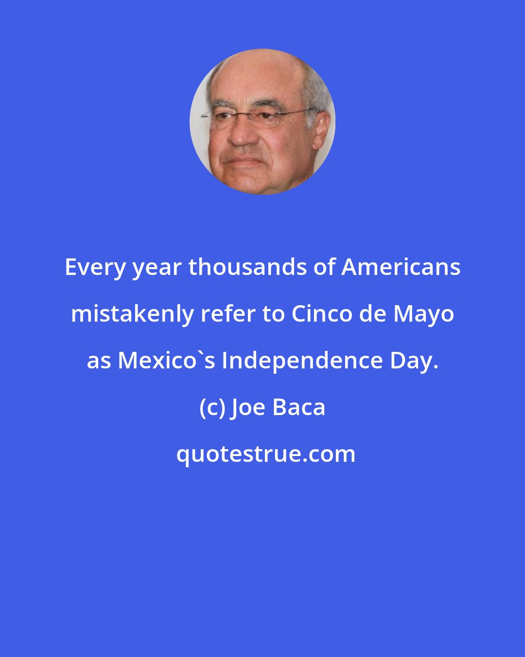 Joe Baca: Every year thousands of Americans mistakenly refer to Cinco de Mayo as Mexico's Independence Day.