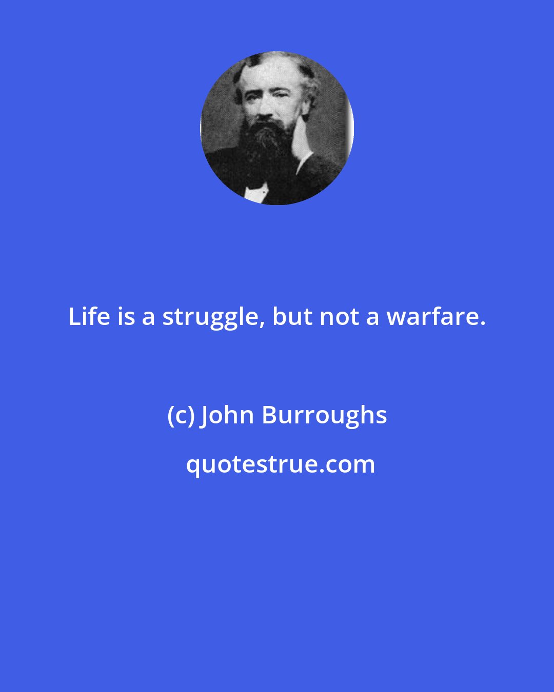 John Burroughs: Life is a struggle, but not a warfare.