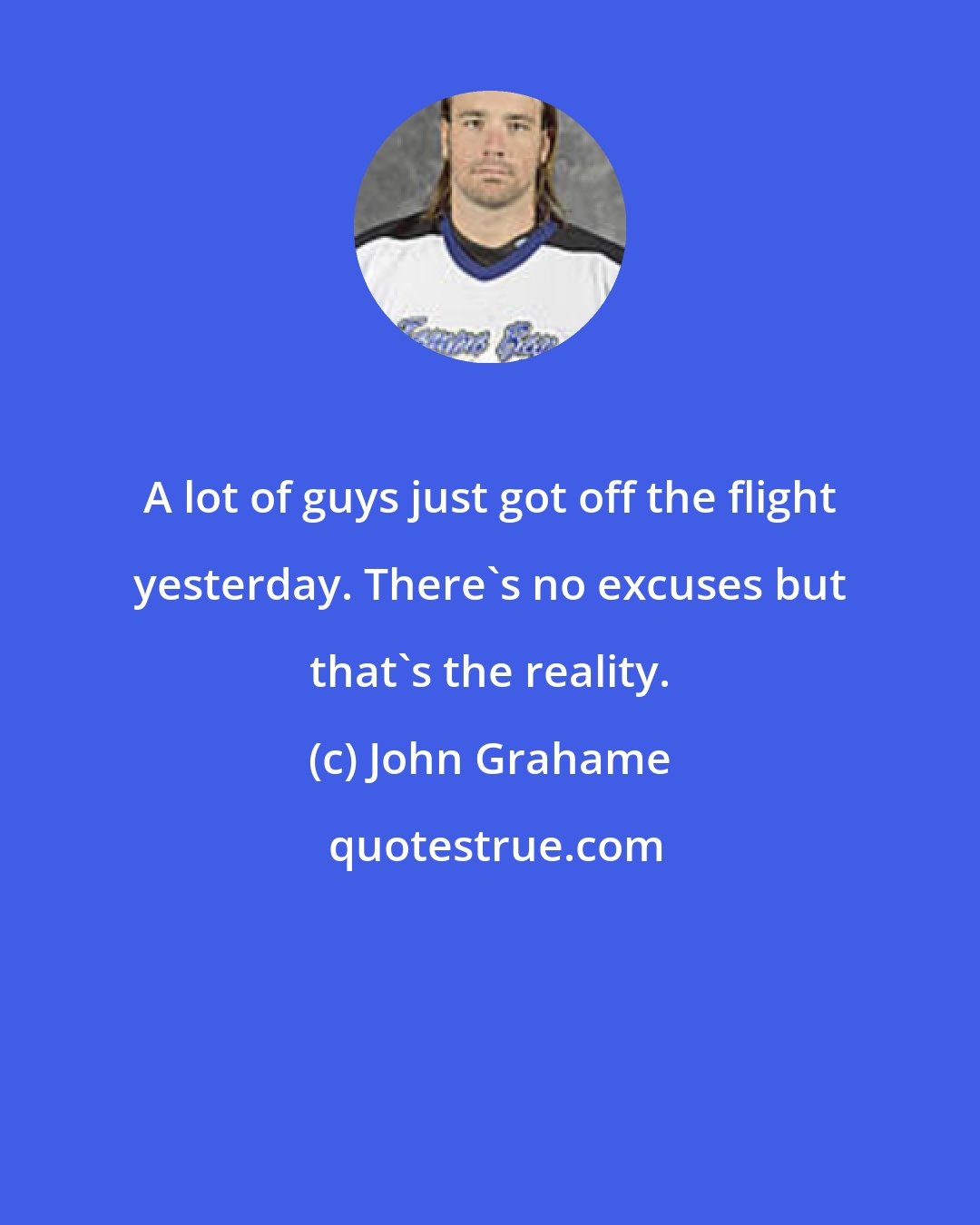 John Grahame: A lot of guys just got off the flight yesterday. There's no excuses but that's the reality.