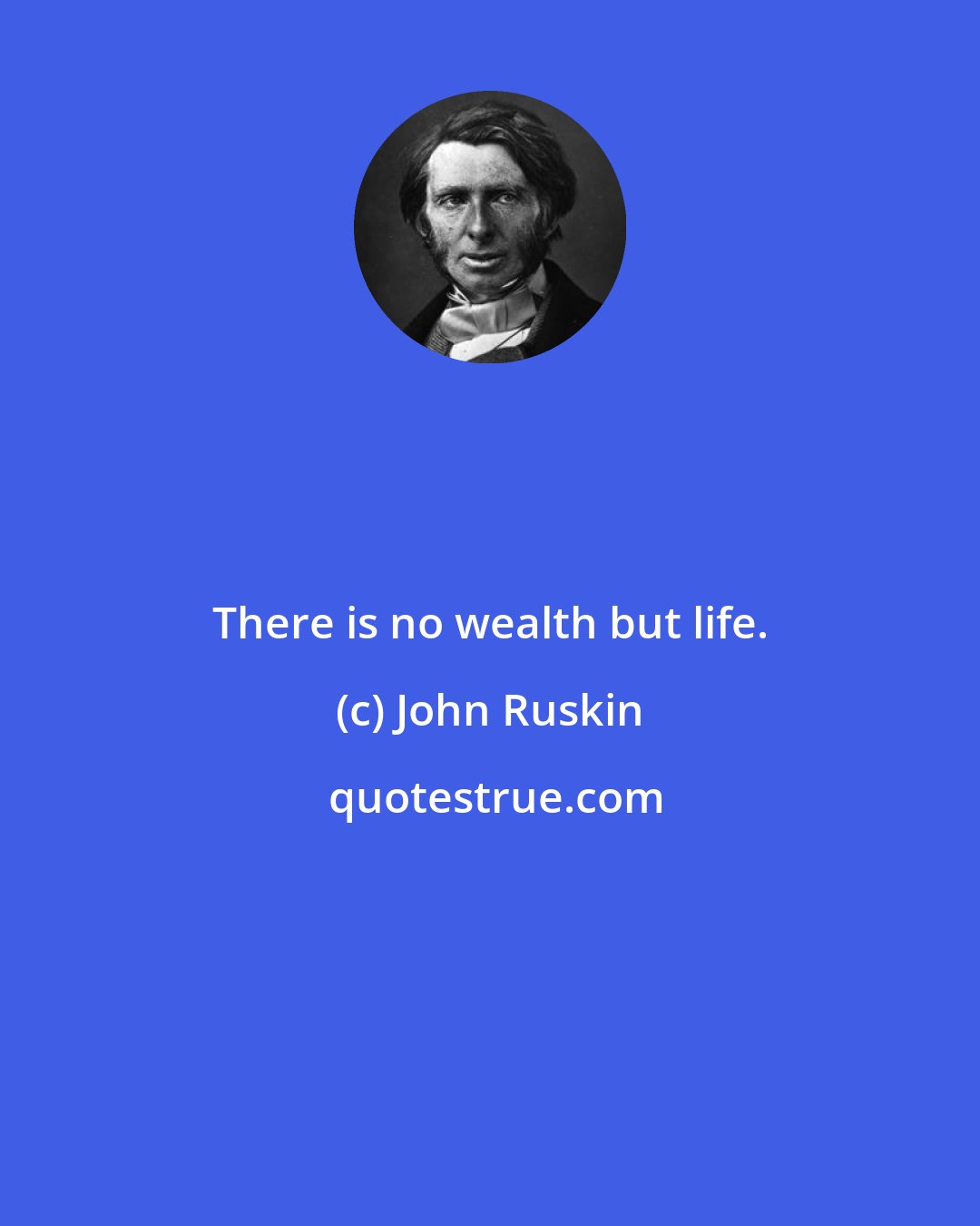 John Ruskin: There is no wealth but life.