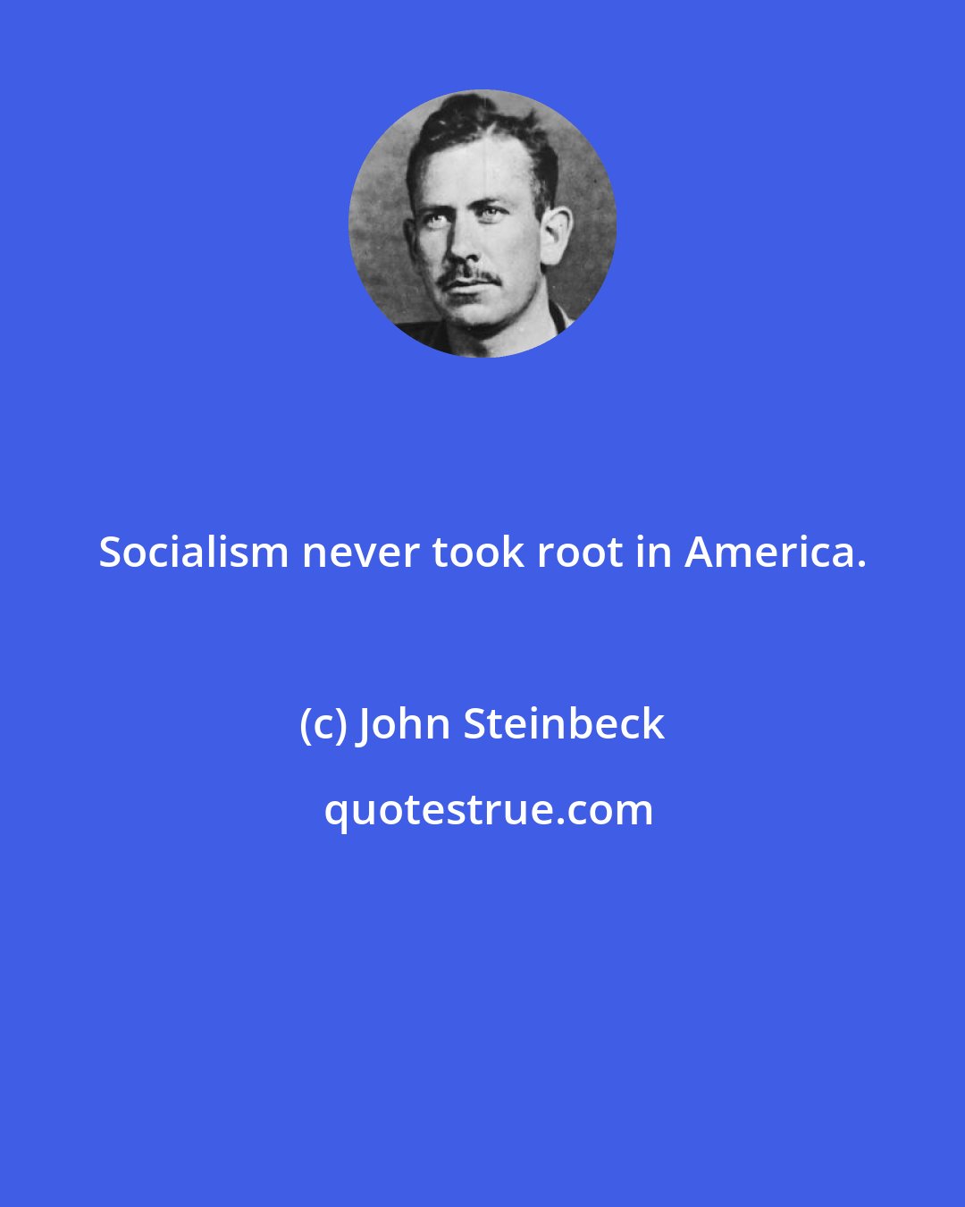 John Steinbeck: Socialism never took root in America.