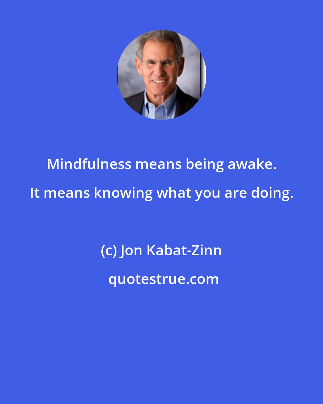 Jon Kabat-Zinn: Mindfulness means being awake. It means knowing what you are doing.