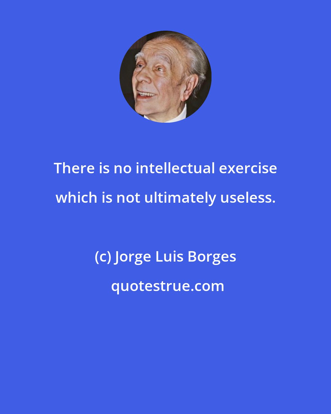 Jorge Luis Borges: There is no intellectual exercise which is not ultimately useless.