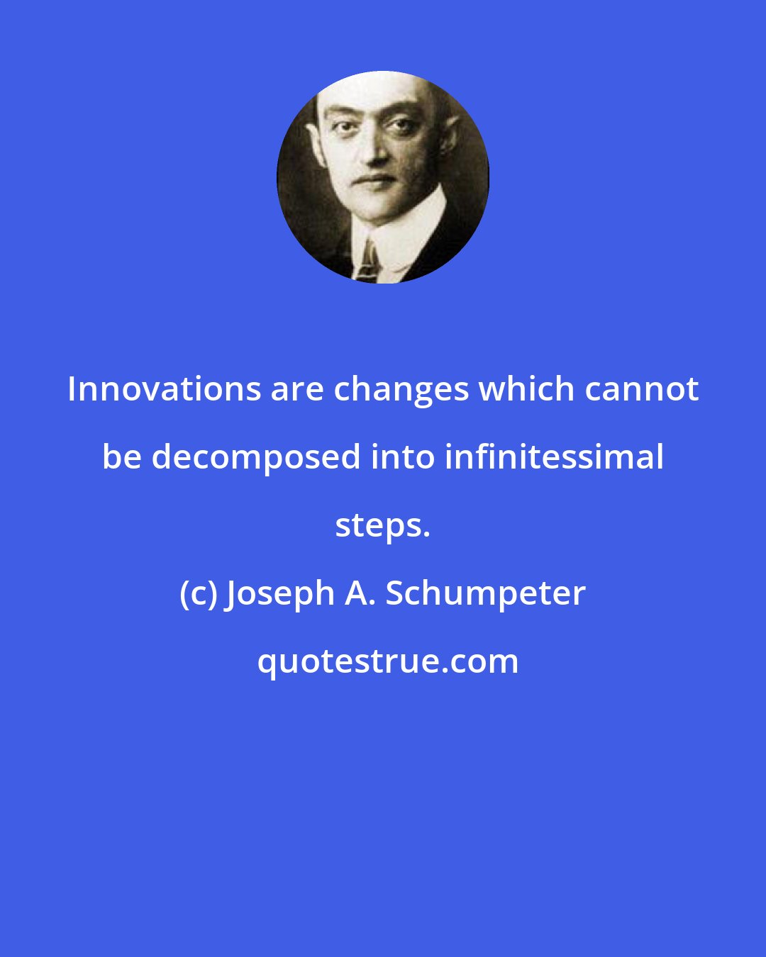 Joseph A. Schumpeter: Innovations are changes which cannot be decomposed into infinitessimal steps.