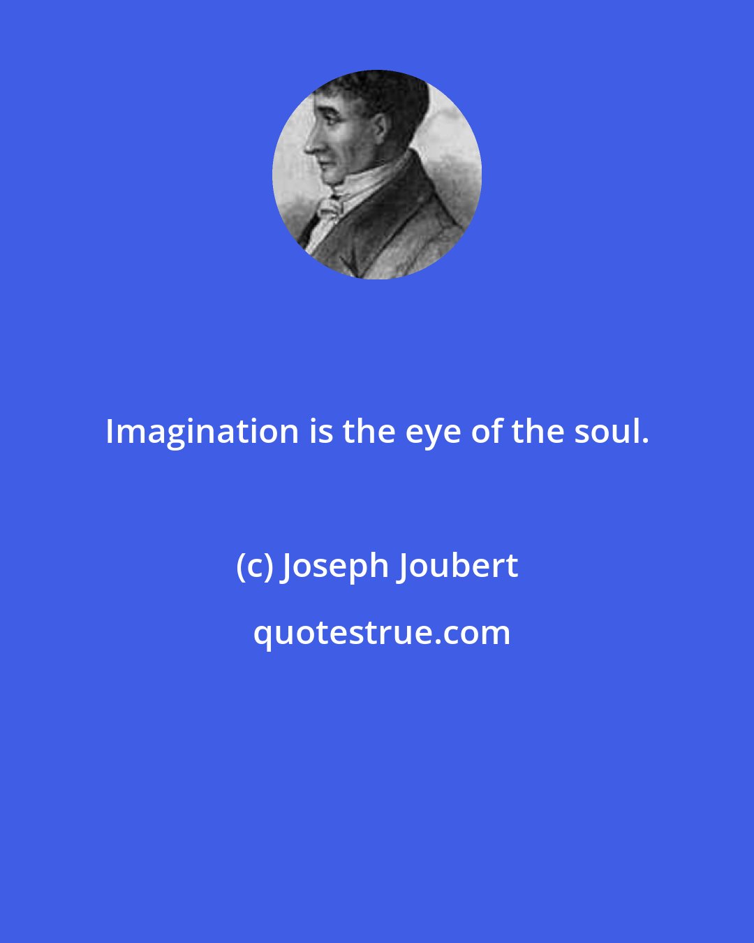 Joseph Joubert: Imagination is the eye of the soul.