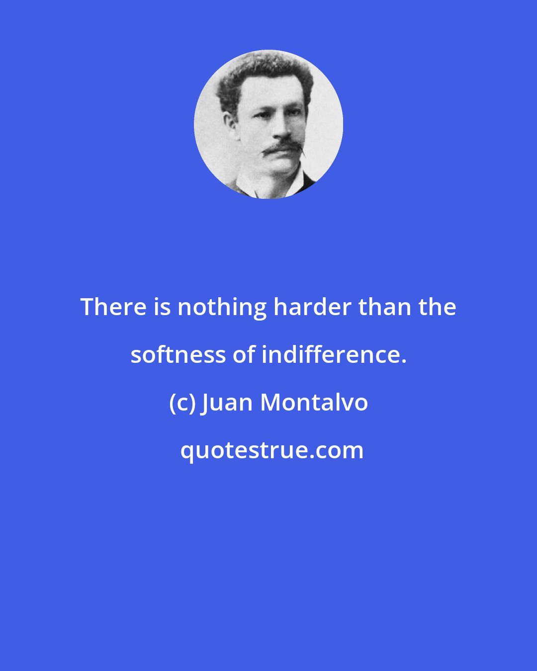 Juan Montalvo: There is nothing harder than the softness of indifference.