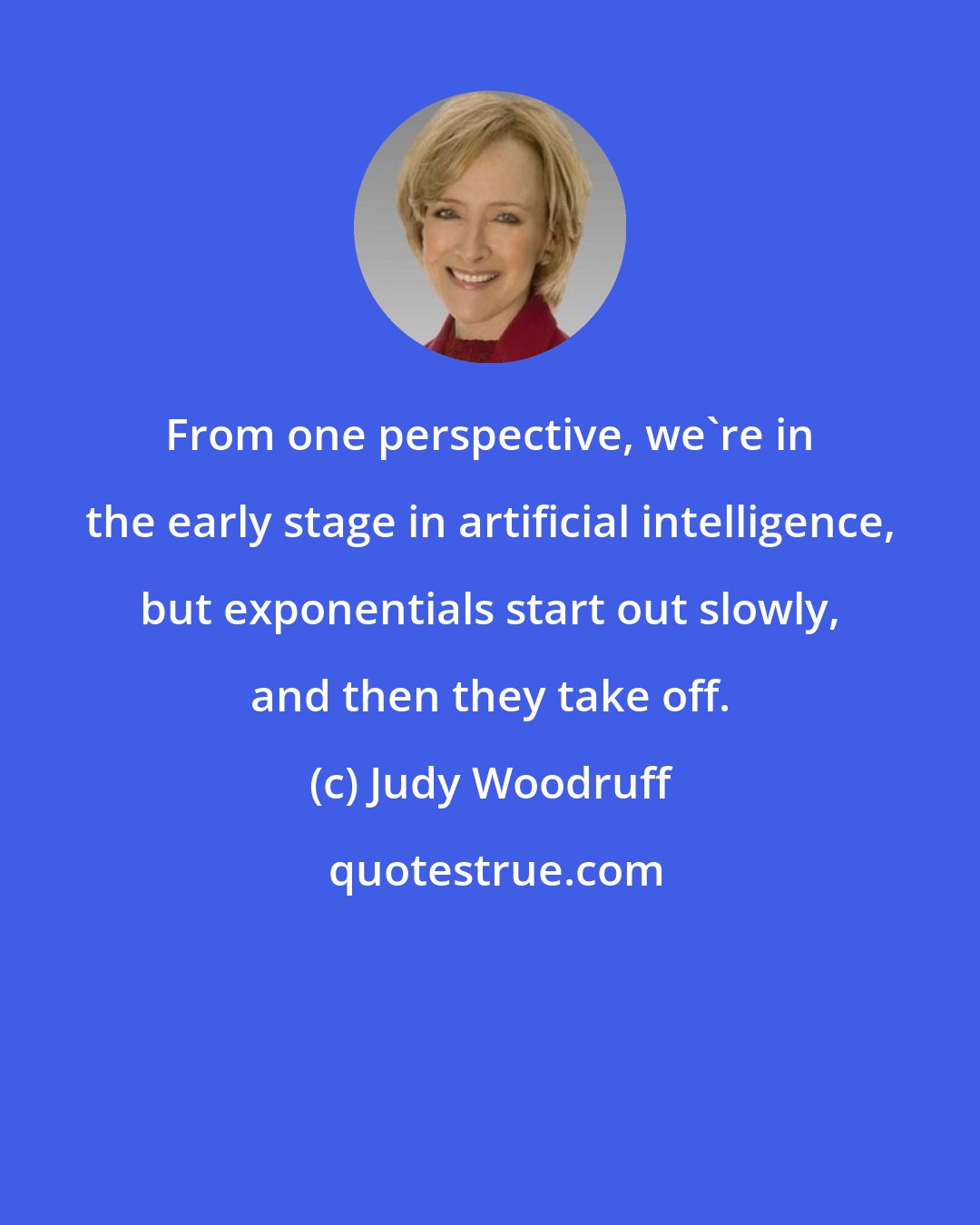 Judy Woodruff: From one perspective, we're in the early stage in artificial intelligence, but exponentials start out slowly, and then they take off.