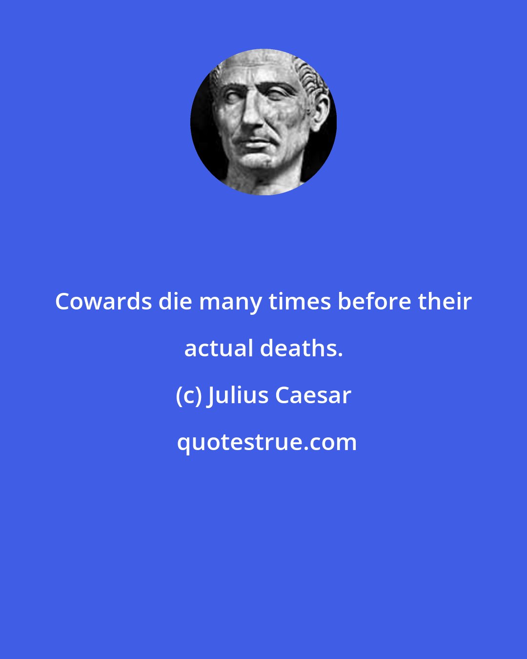Julius Caesar: Cowards die many times before their actual deaths.