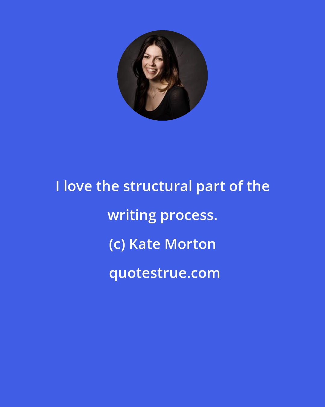 Kate Morton: I love the structural part of the writing process.