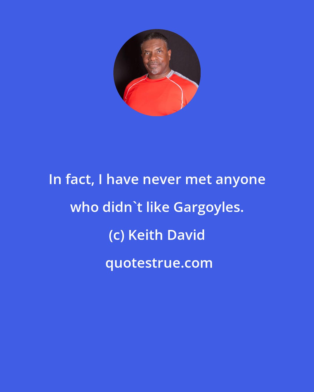 Keith David: In fact, I have never met anyone who didn't like Gargoyles.