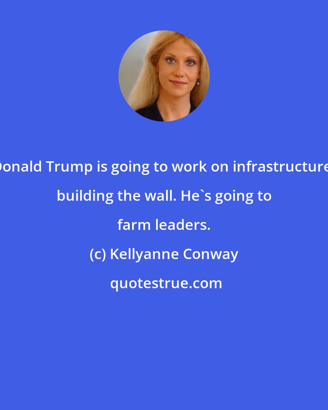 Kellyanne Conway: Donald Trump is going to work on infrastructure, building the wall. He's going to farm leaders.