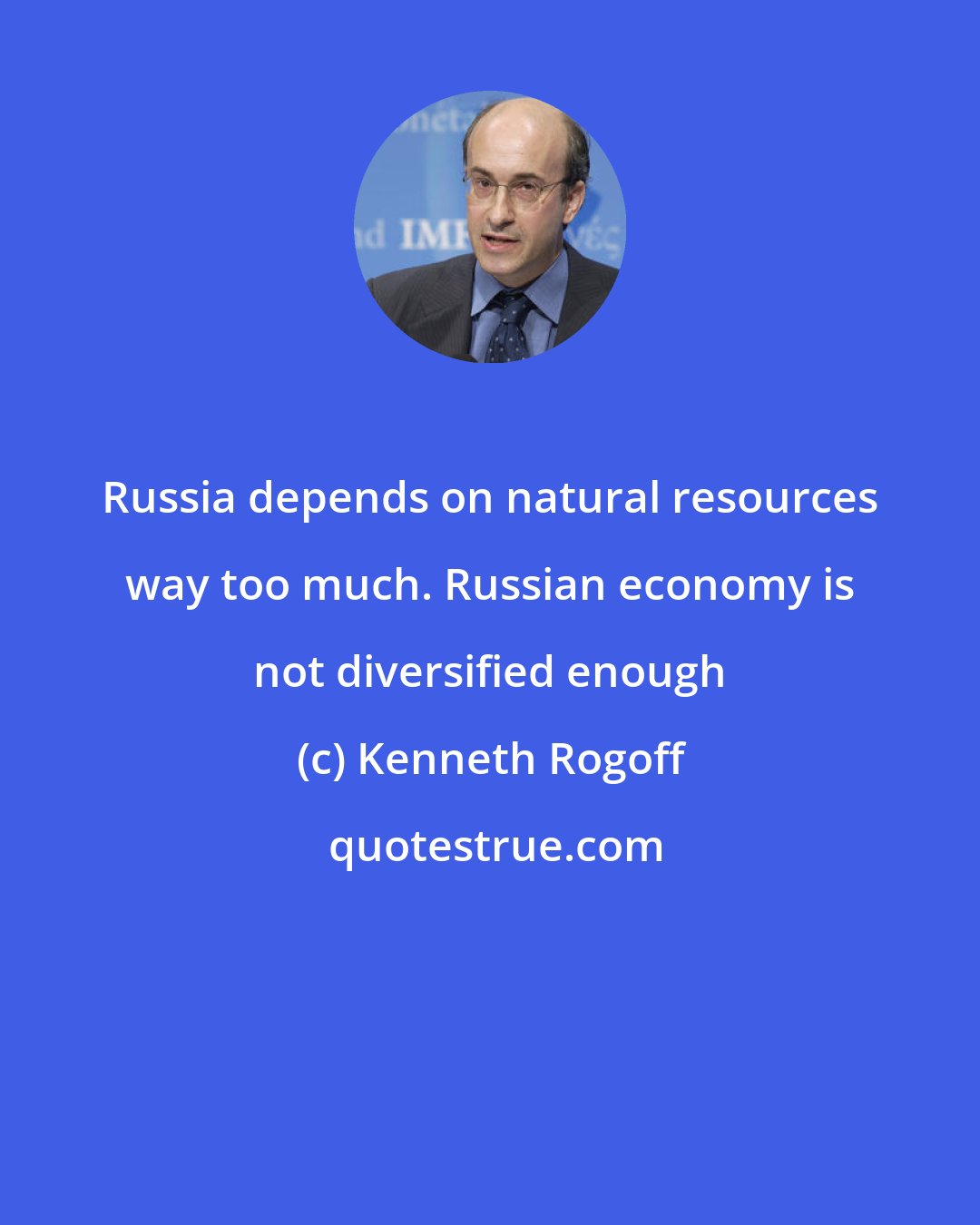 Kenneth Rogoff: Russia depends on natural resources way too much. Russian economy is not diversified enough
