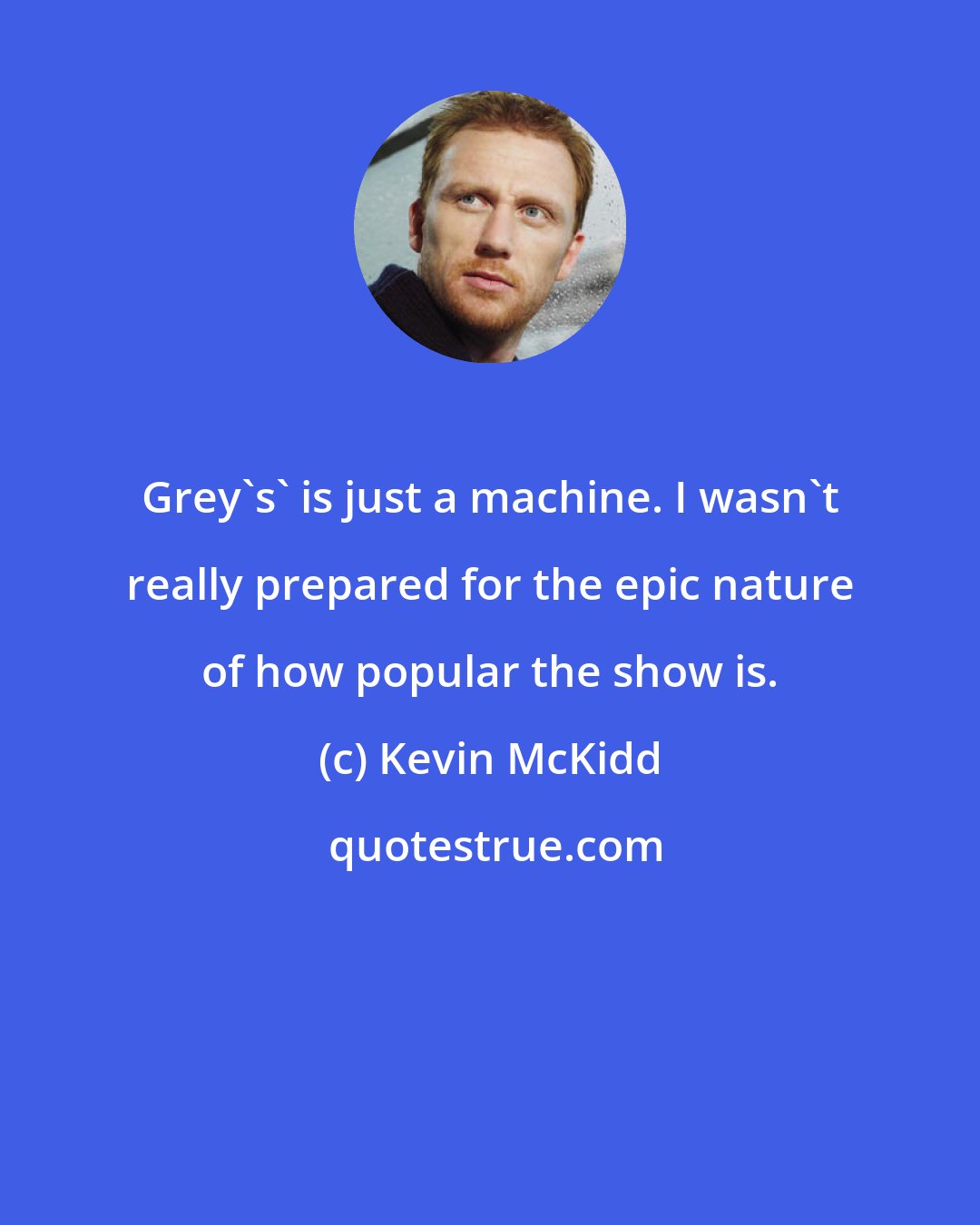 Kevin McKidd: Grey's' is just a machine. I wasn't really prepared for the epic nature of how popular the show is.
