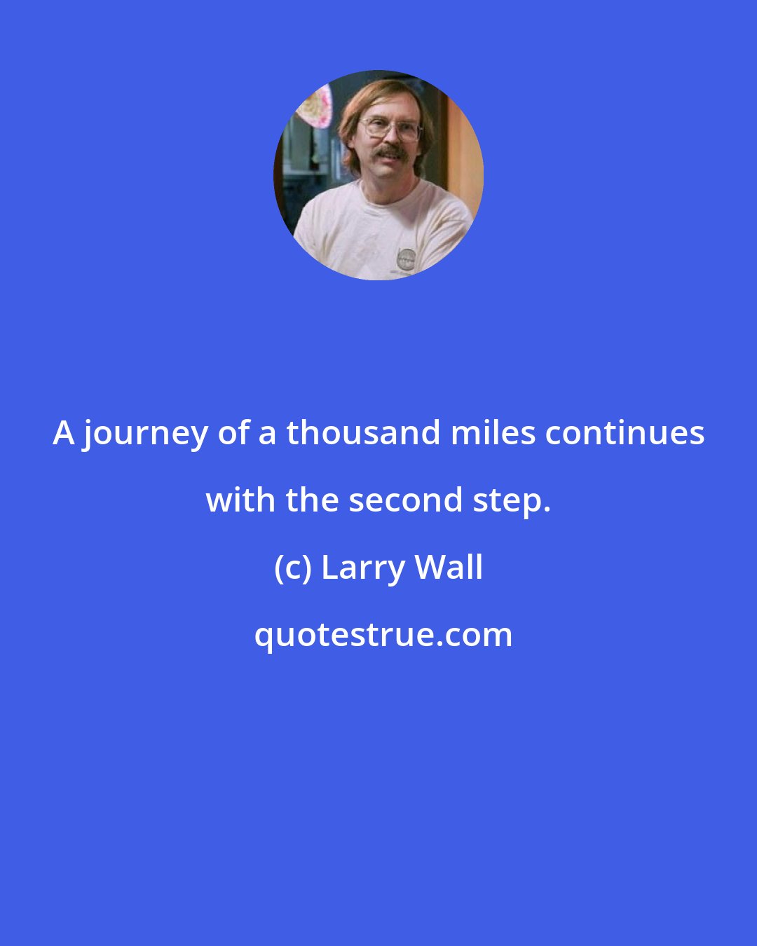 Larry Wall: A journey of a thousand miles continues with the second step.