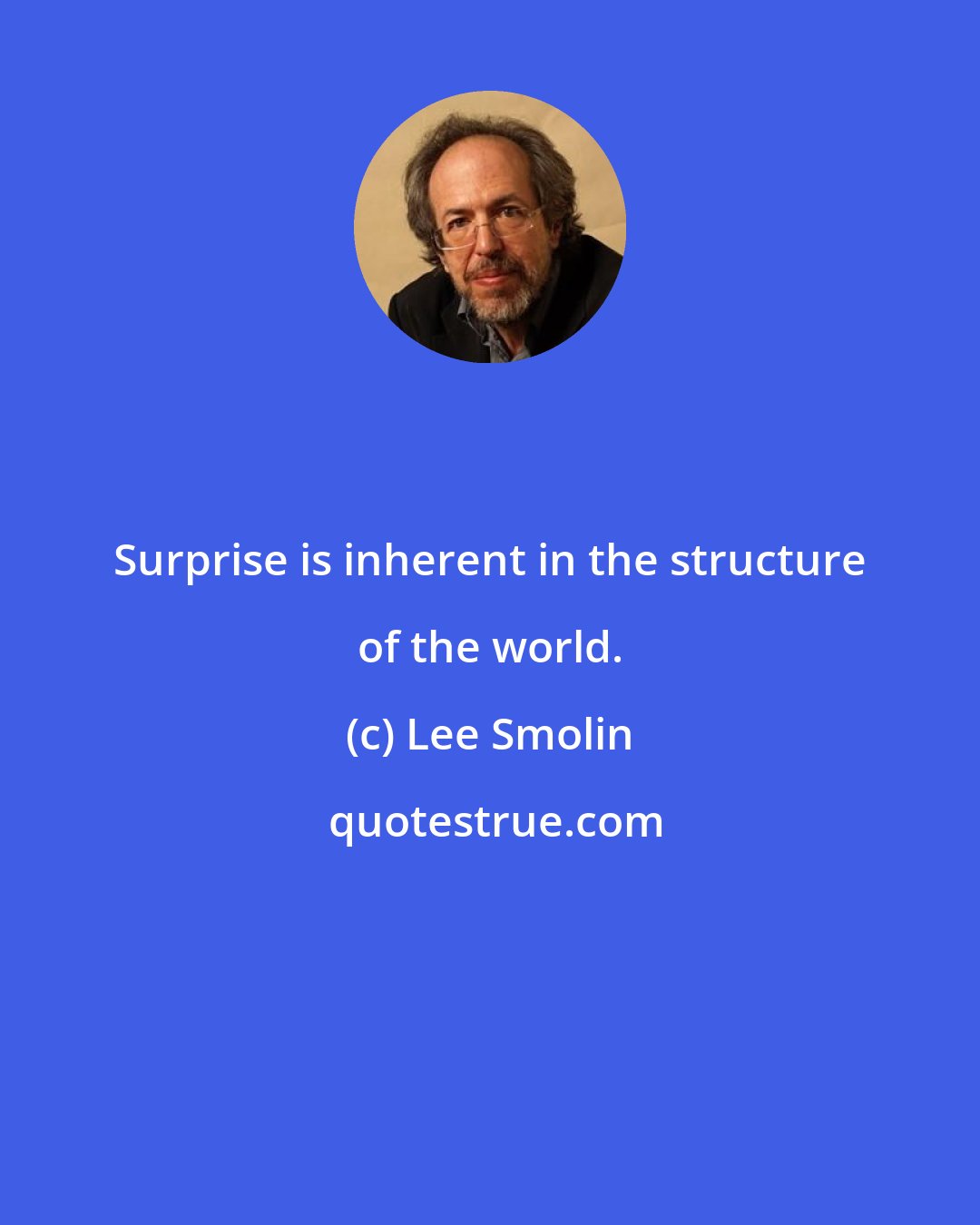Lee Smolin: Surprise is inherent in the structure of the world.