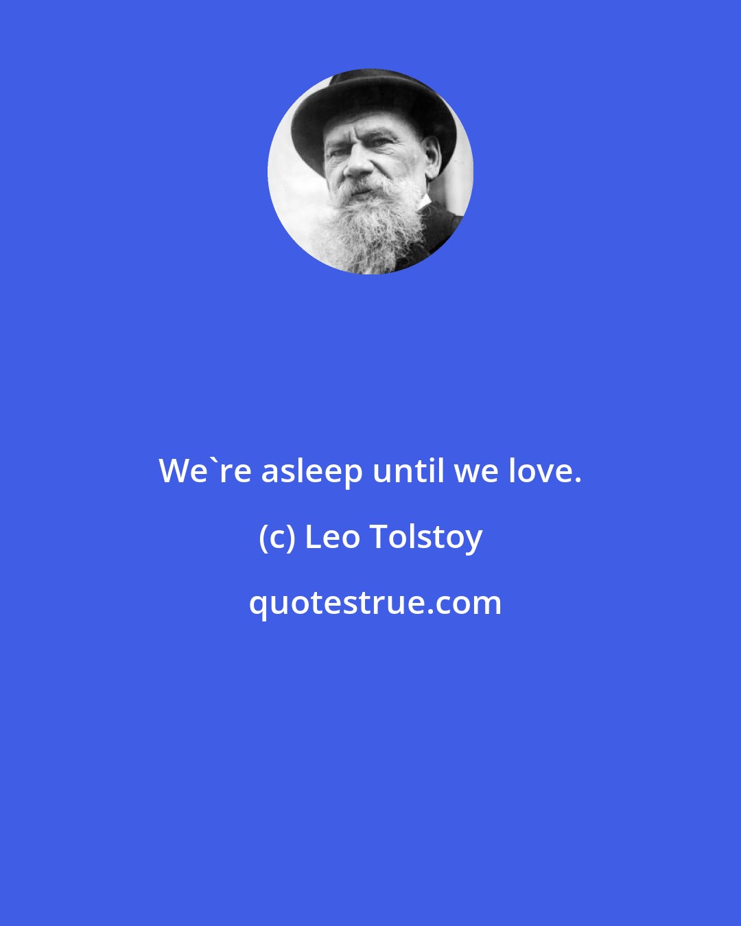 Leo Tolstoy: We're asleep until we love.