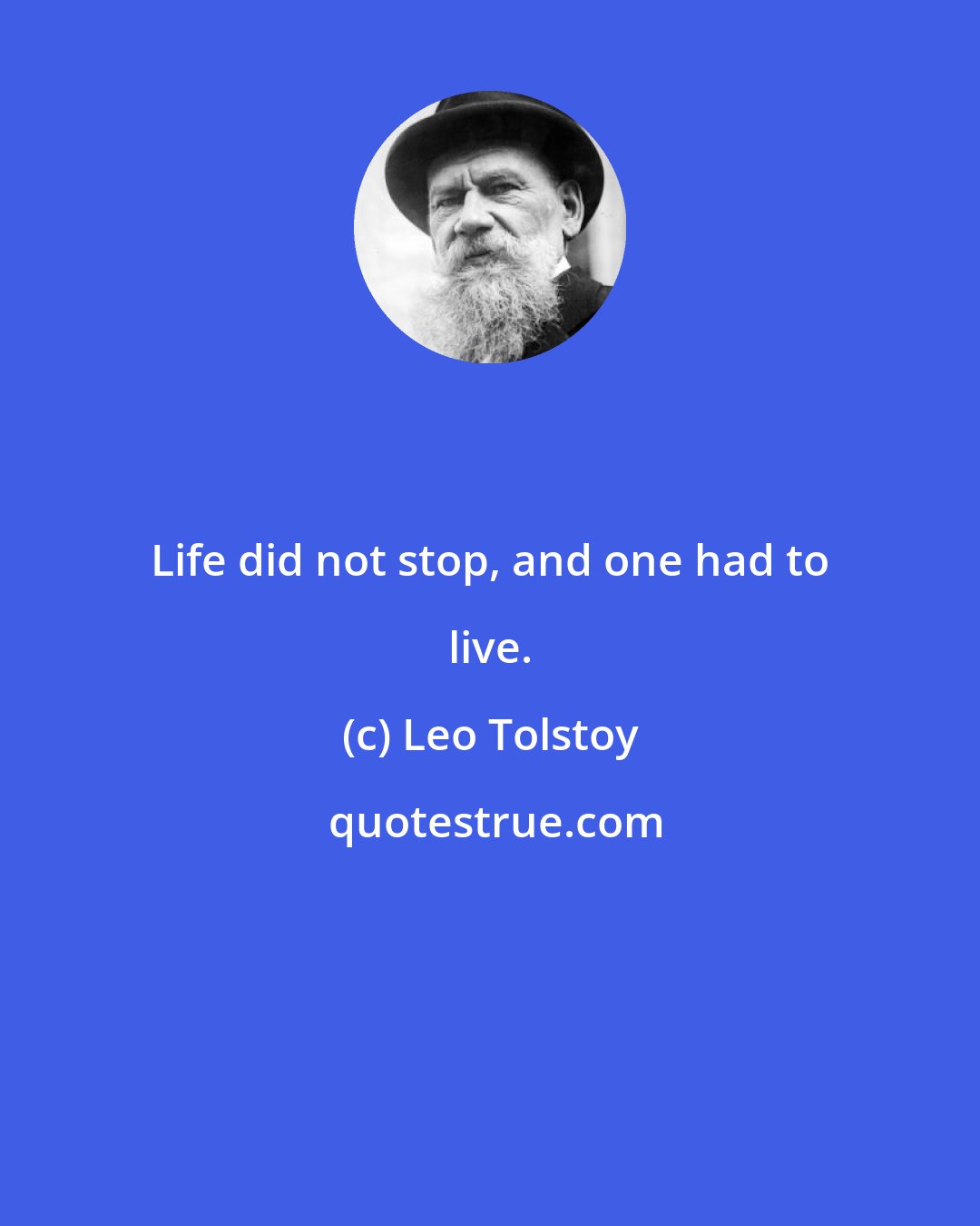 Leo Tolstoy: Life did not stop, and one had to live.
