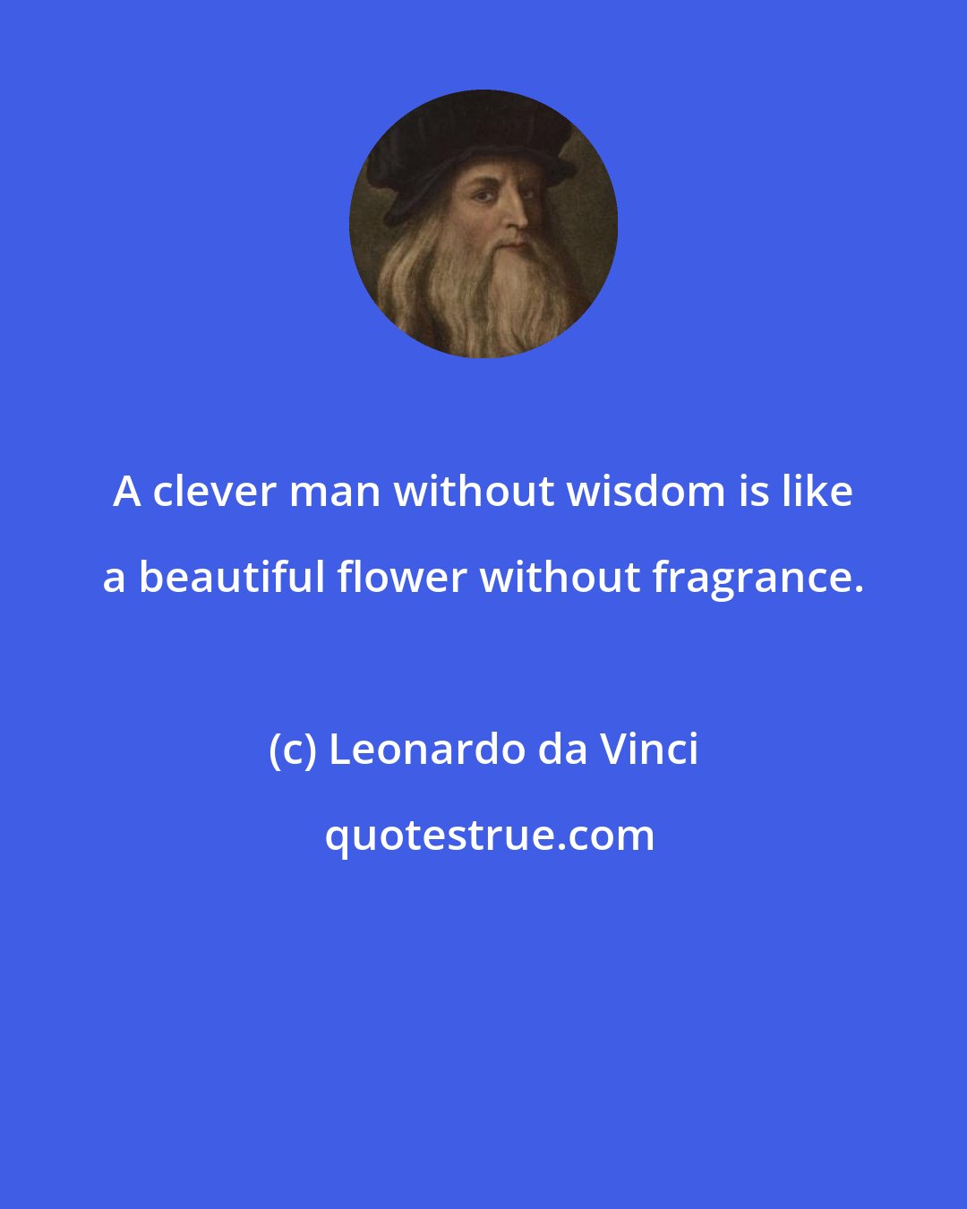 Leonardo da Vinci: A clever man without wisdom is like a beautiful flower without fragrance.