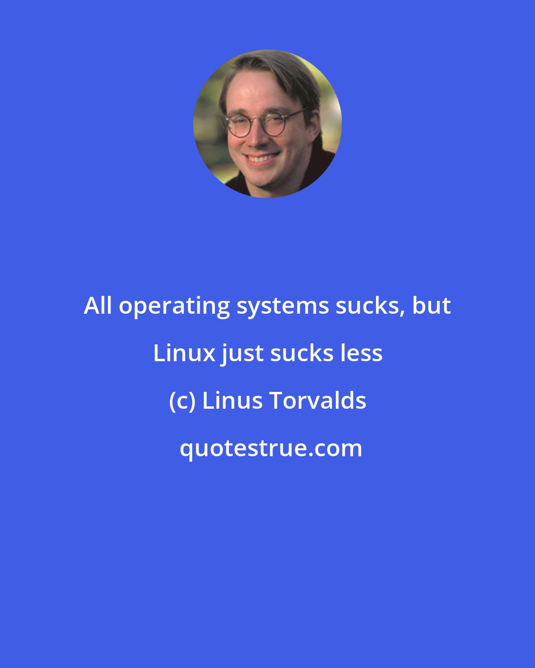 Linus Torvalds: All operating systems sucks, but Linux just sucks less
