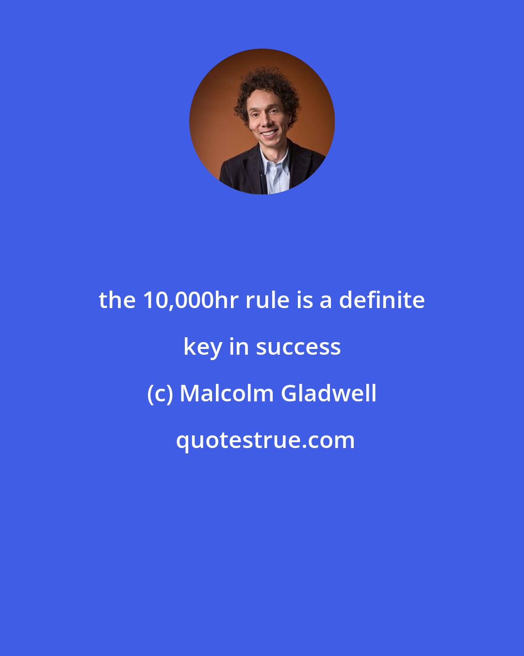 Malcolm Gladwell: the 10,000hr rule is a definite key in success