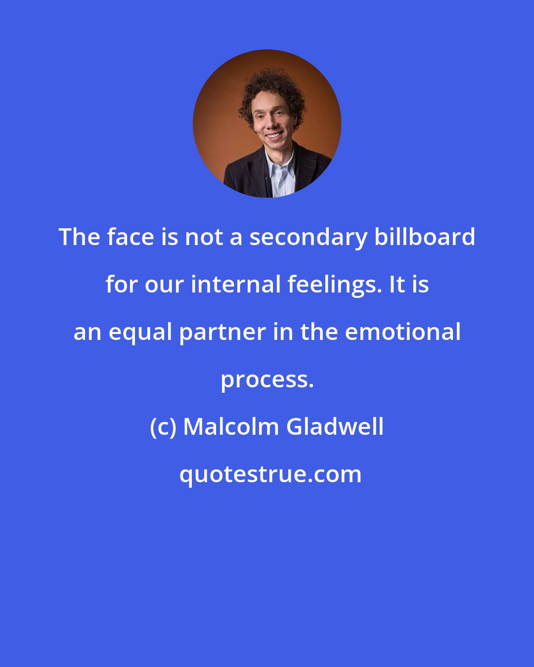 Malcolm Gladwell: The face is not a secondary billboard for our internal feelings. It is an equal partner in the emotional process.