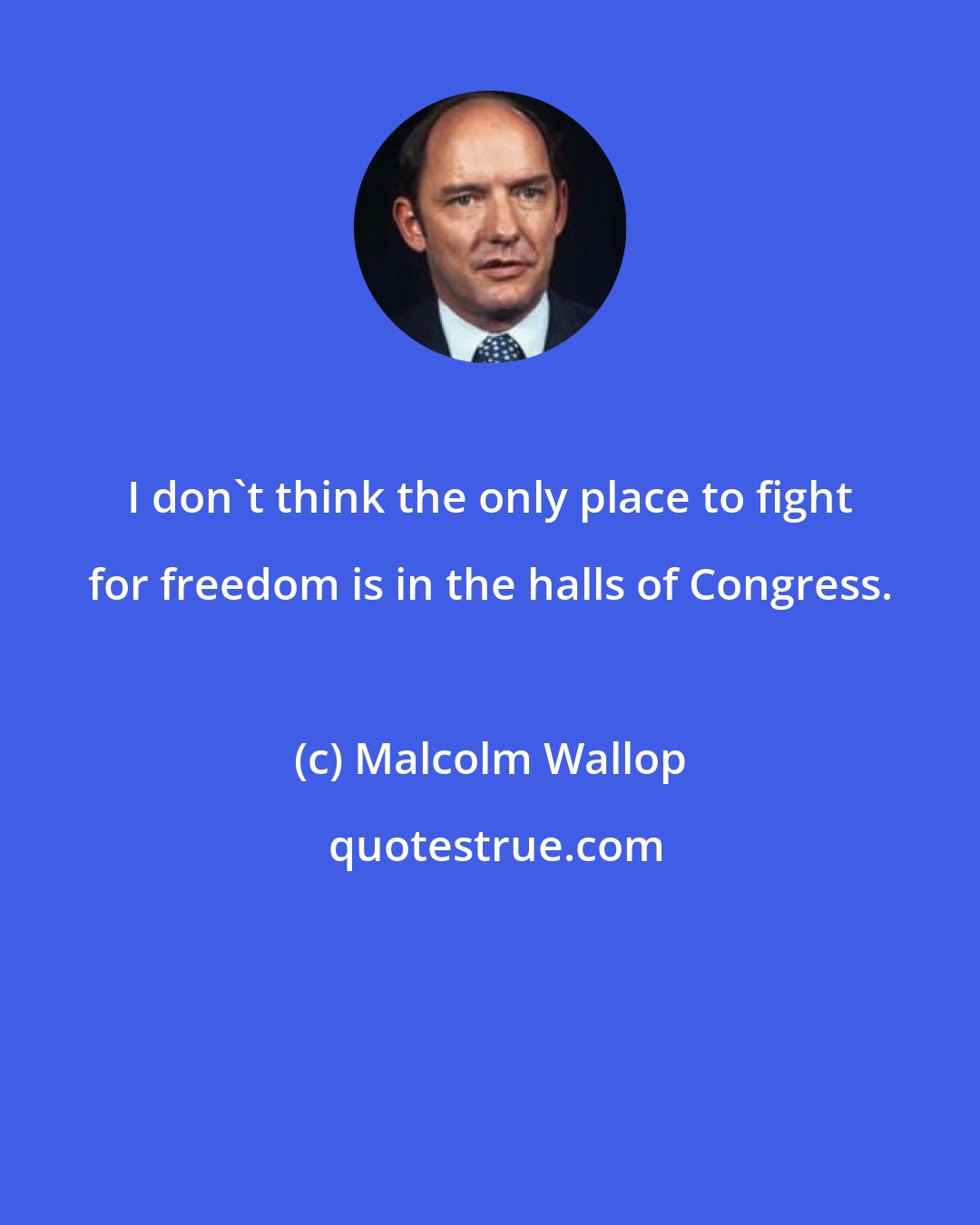 Malcolm Wallop: I don't think the only place to fight for freedom is in the halls of Congress.