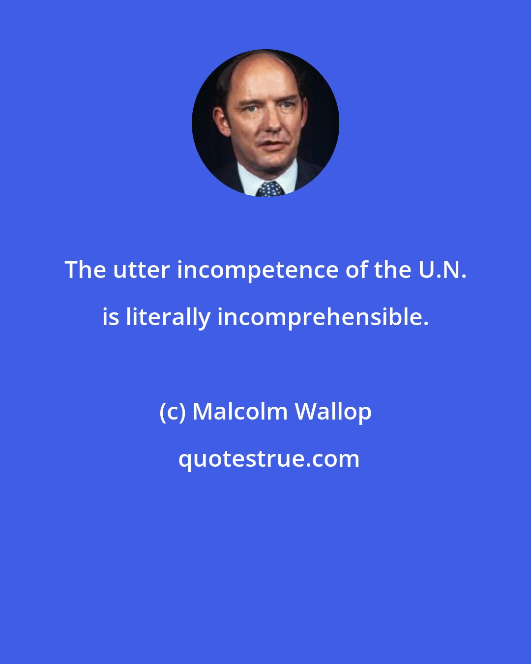 Malcolm Wallop: The utter incompetence of the U.N. is literally incomprehensible.