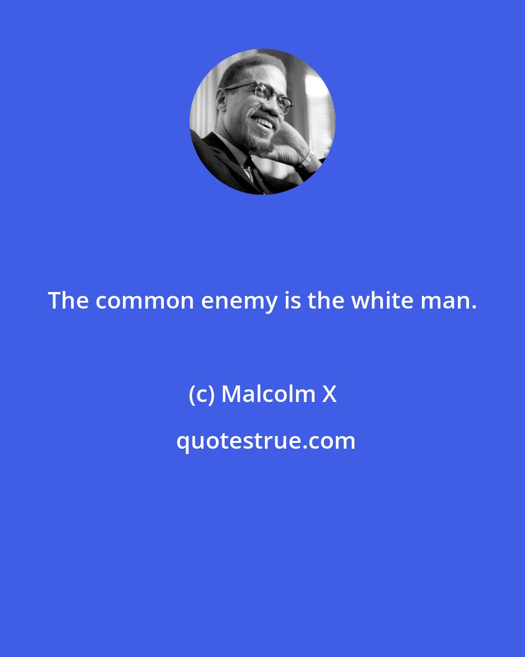 Malcolm X: The common enemy is the white man.