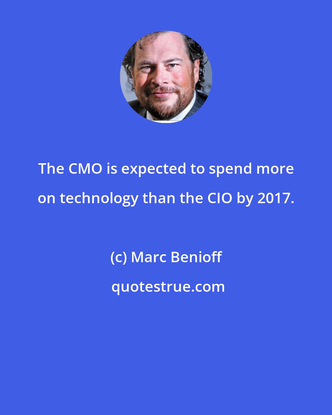 Marc Benioff: The CMO is expected to spend more on technology than the CIO by 2017.