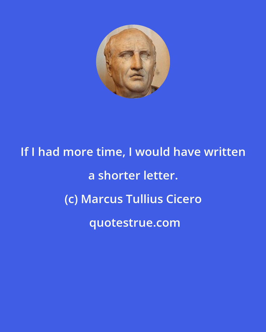 Marcus Tullius Cicero: If I had more time, I would have written a shorter letter.