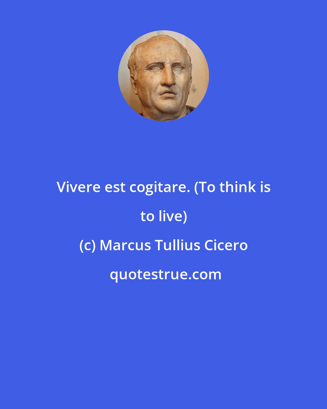 Marcus Tullius Cicero: Vivere est cogitare. (To think is to live)