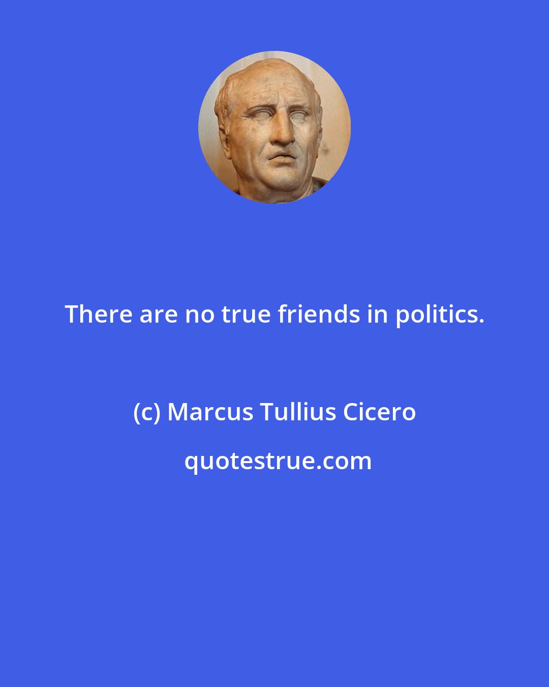 Marcus Tullius Cicero: There are no true friends in politics.