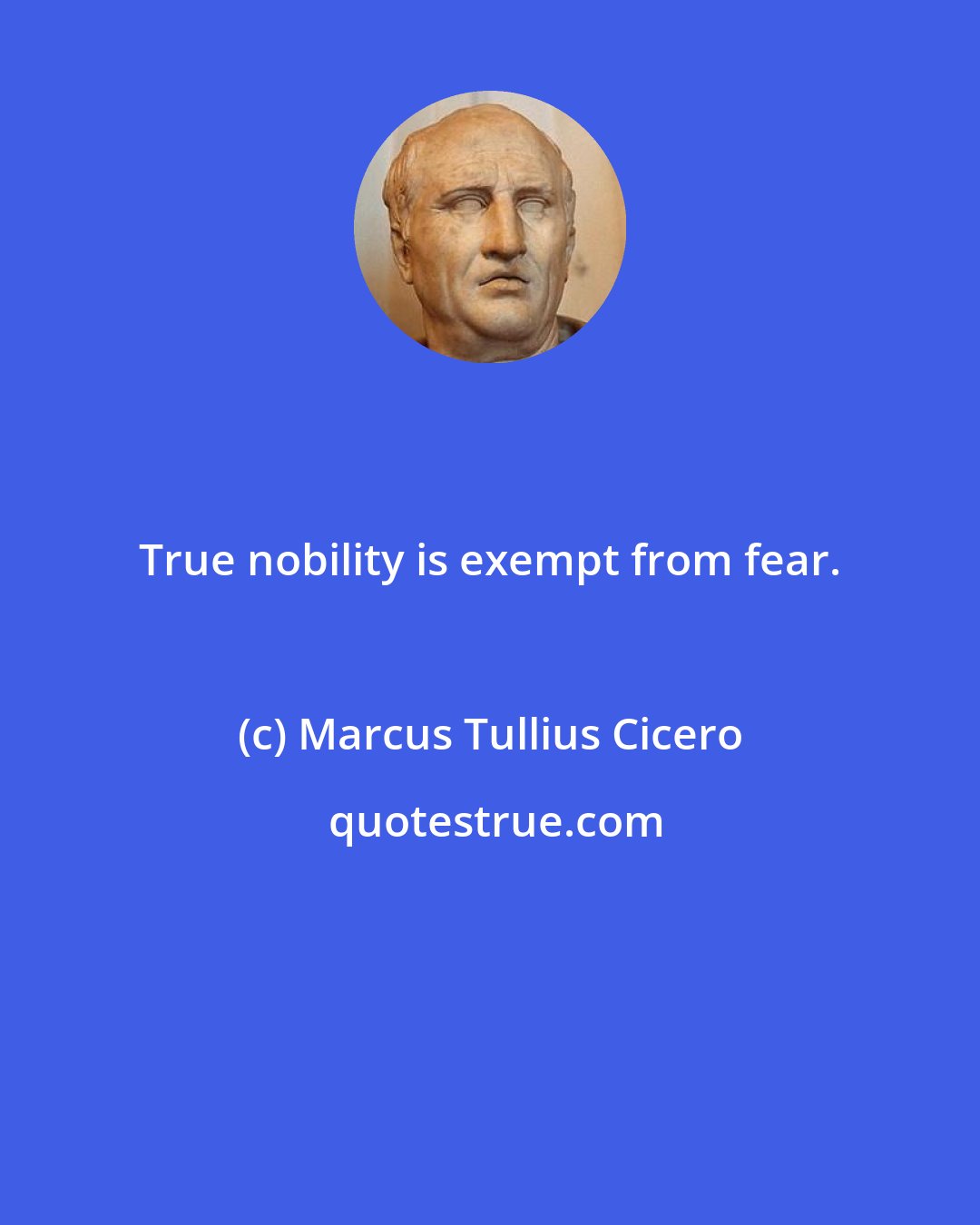 Marcus Tullius Cicero: True nobility is exempt from fear.