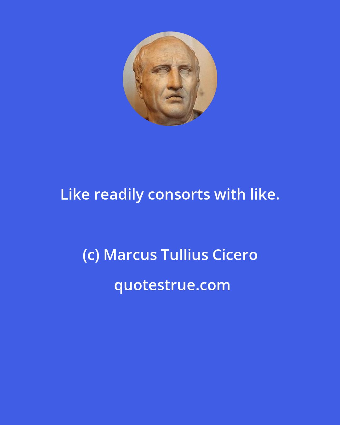 Marcus Tullius Cicero: Like readily consorts with like.