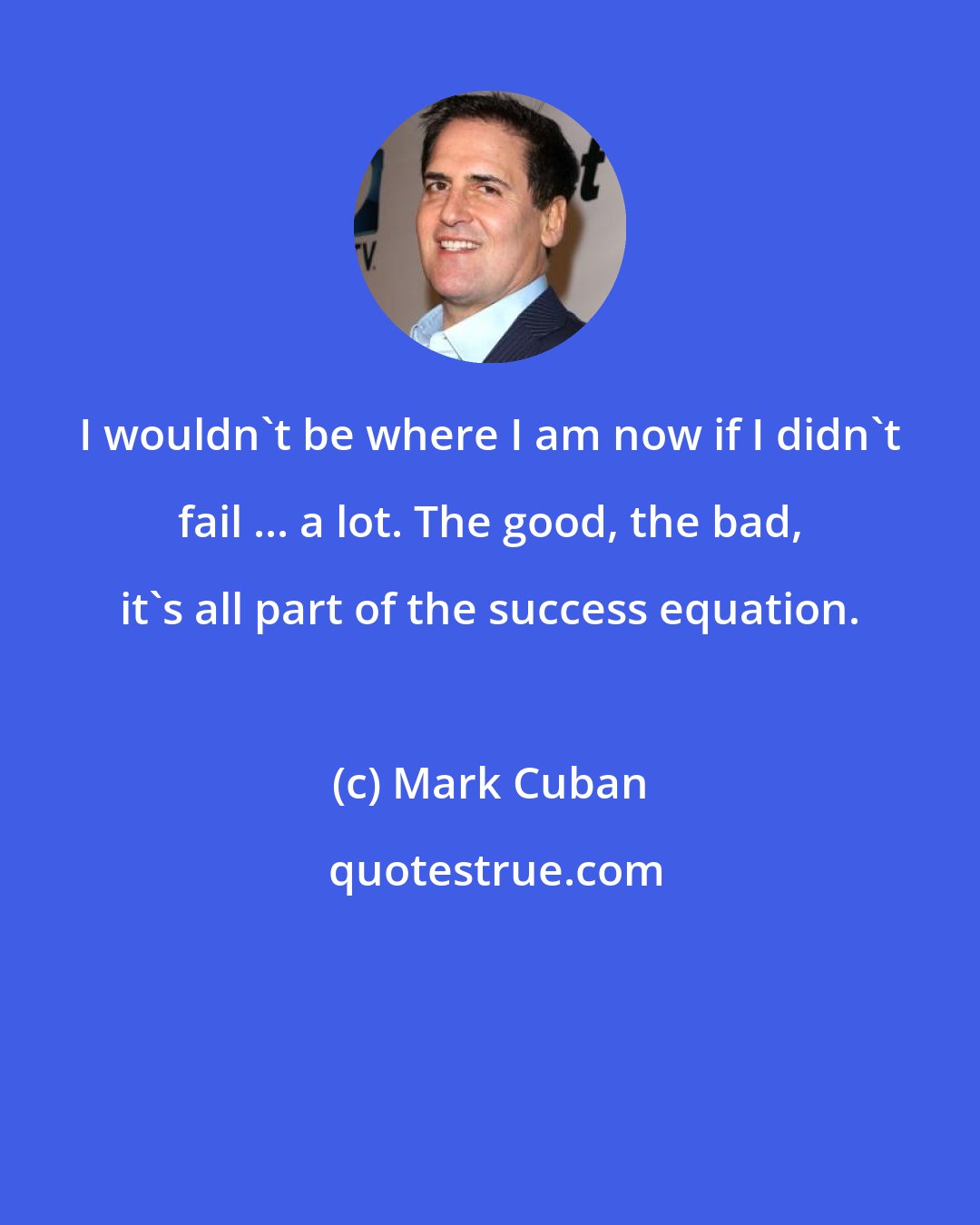 Mark Cuban: I wouldn't be where I am now if I didn't fail ... a lot. The good, the bad, it's all part of the success equation.