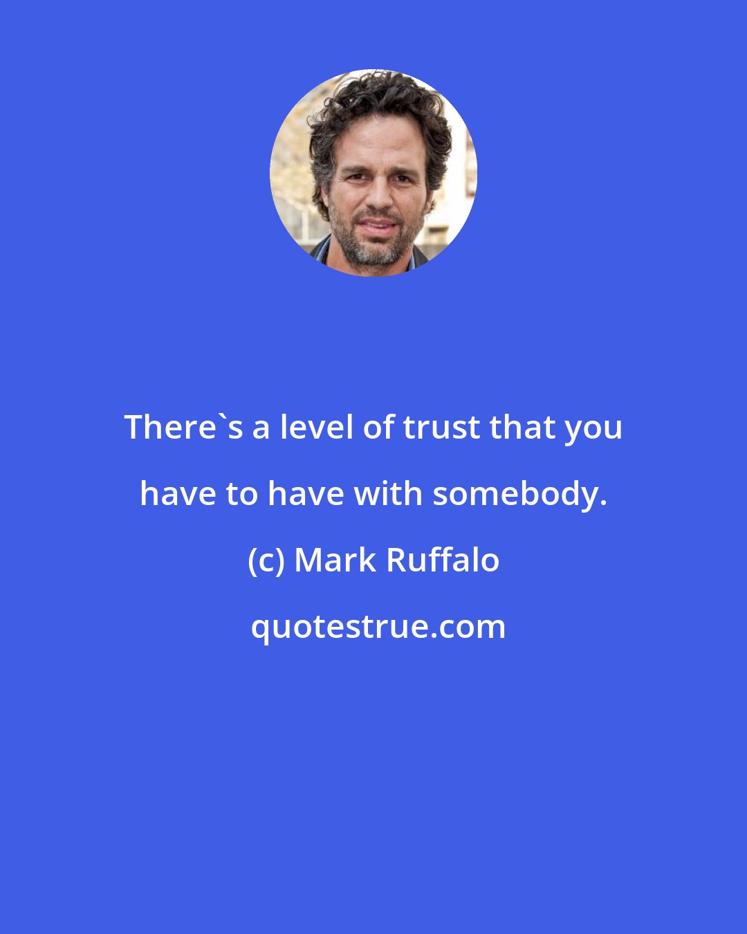 Mark Ruffalo: There's a level of trust that you have to have with somebody.