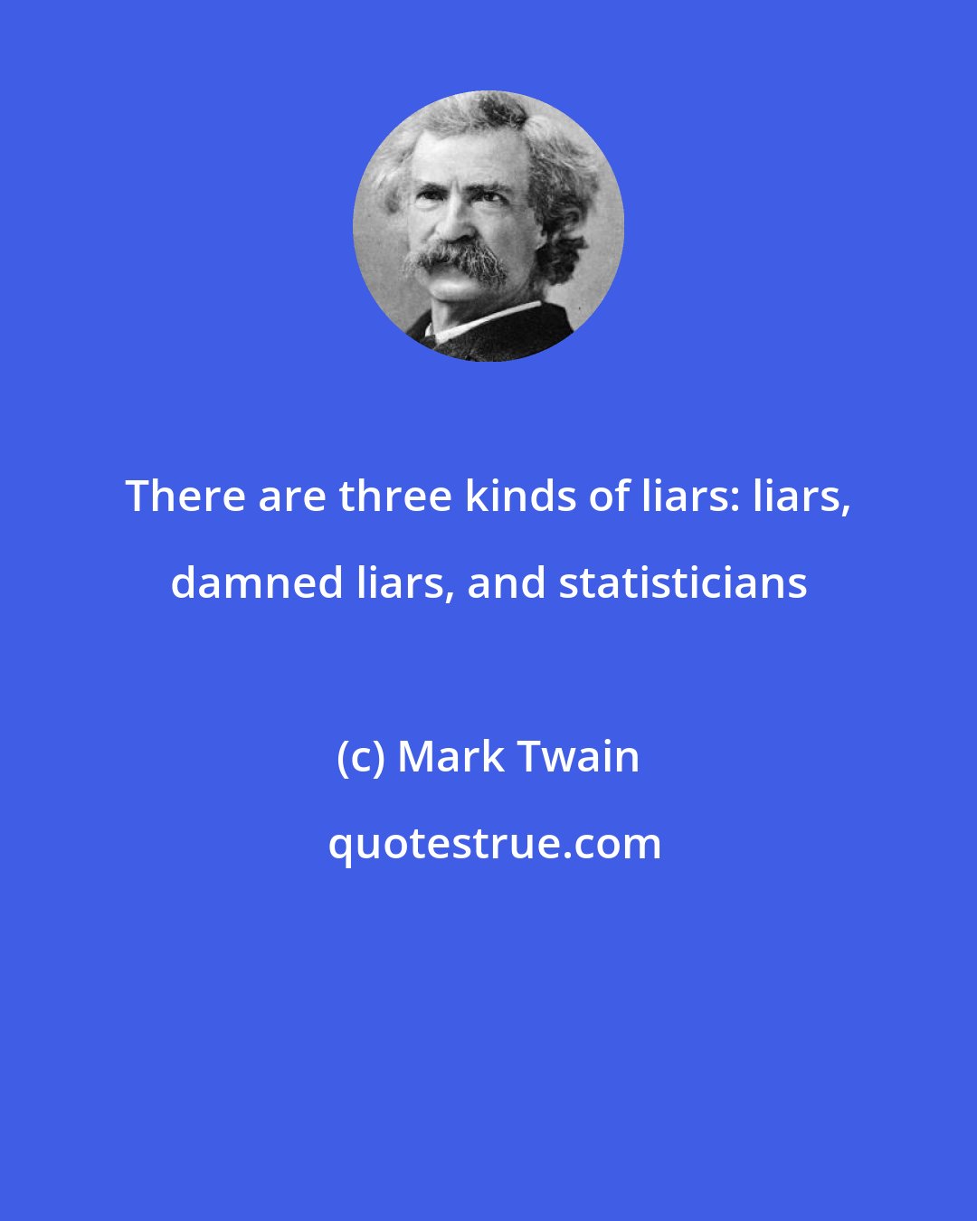 Mark Twain: There are three kinds of liars: liars, damned liars, and statisticians