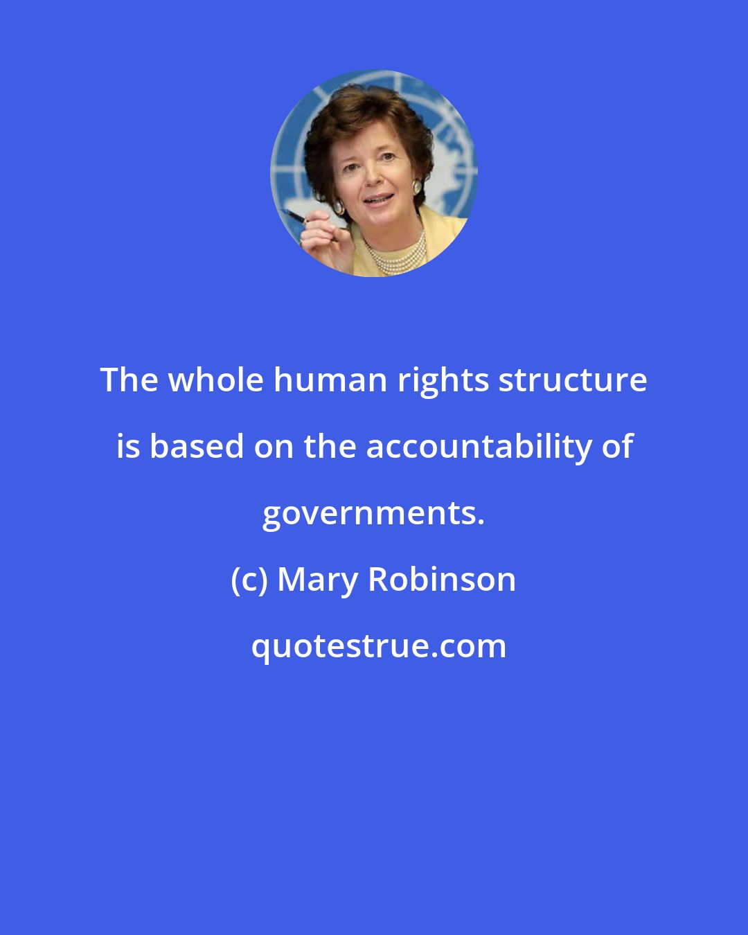 Mary Robinson: The whole human rights structure is based on the accountability of governments.