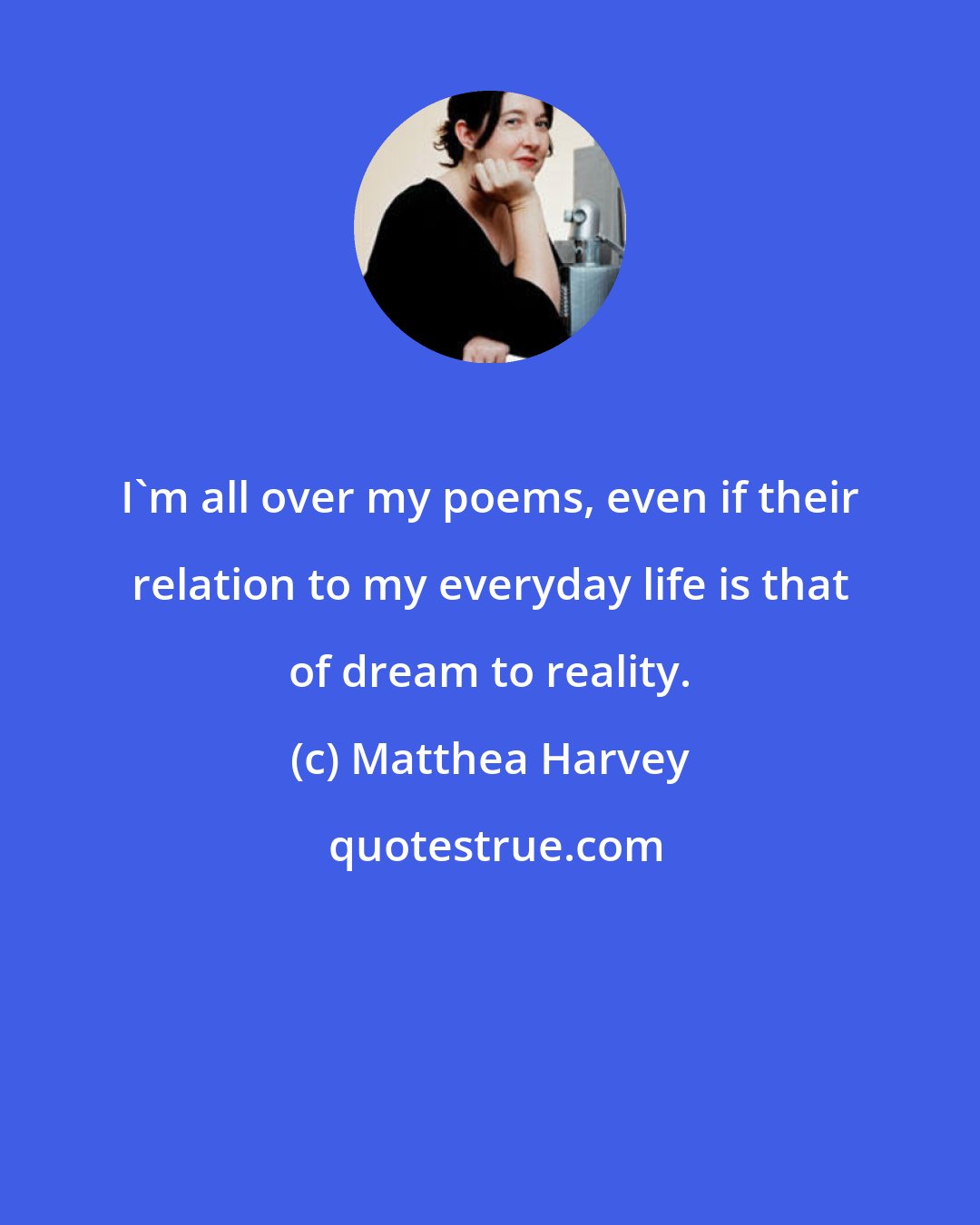 Matthea Harvey: I'm all over my poems, even if their relation to my everyday life is that of dream to reality.