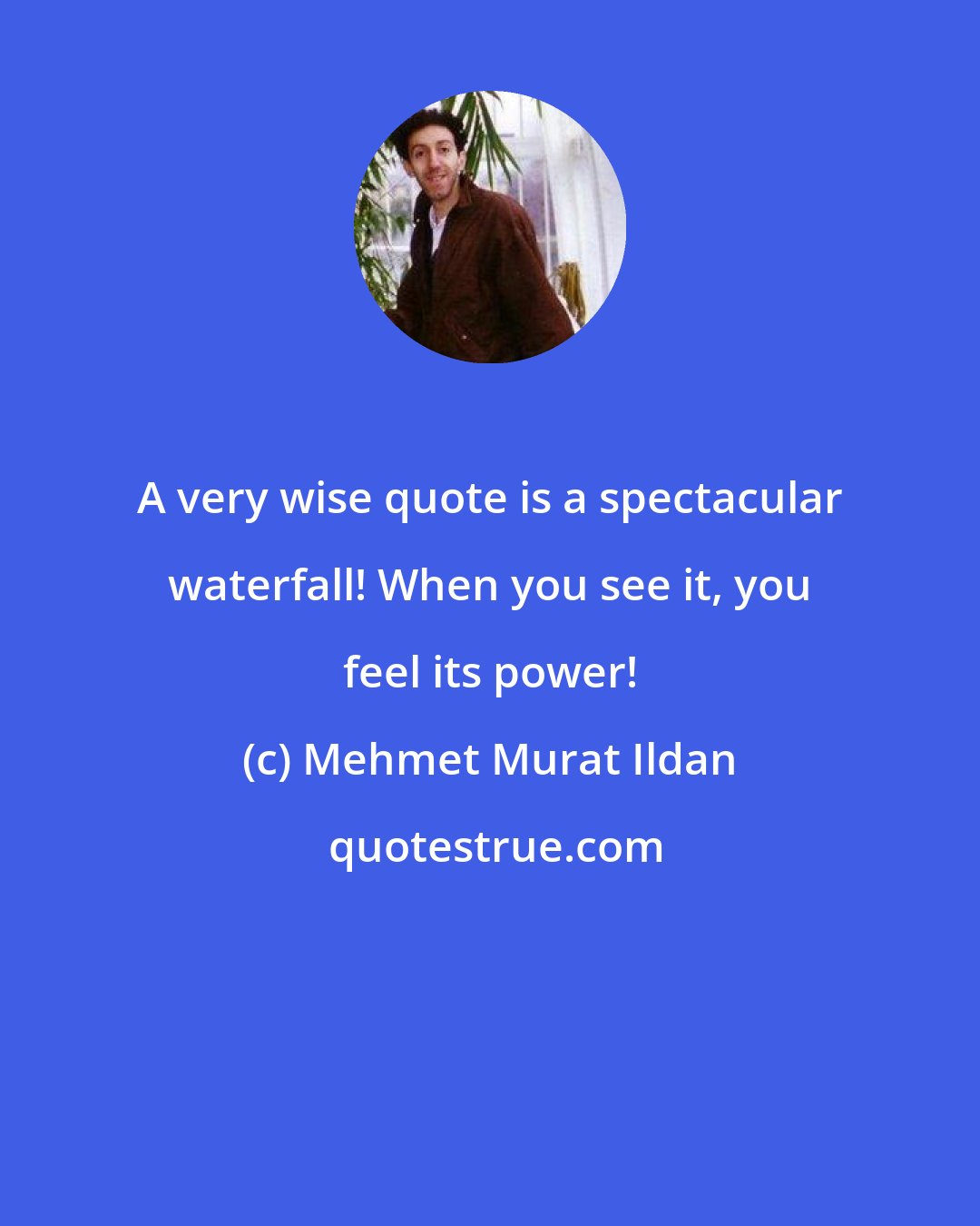 Mehmet Murat Ildan: A very wise quote is a spectacular waterfall! When you see it, you feel its power!