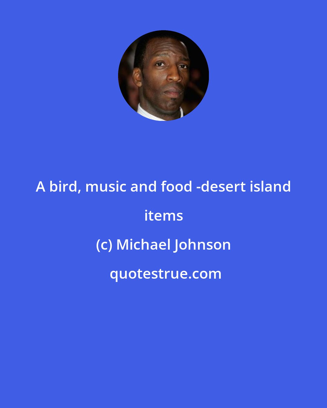 Michael Johnson: A bird, music and food -desert island items