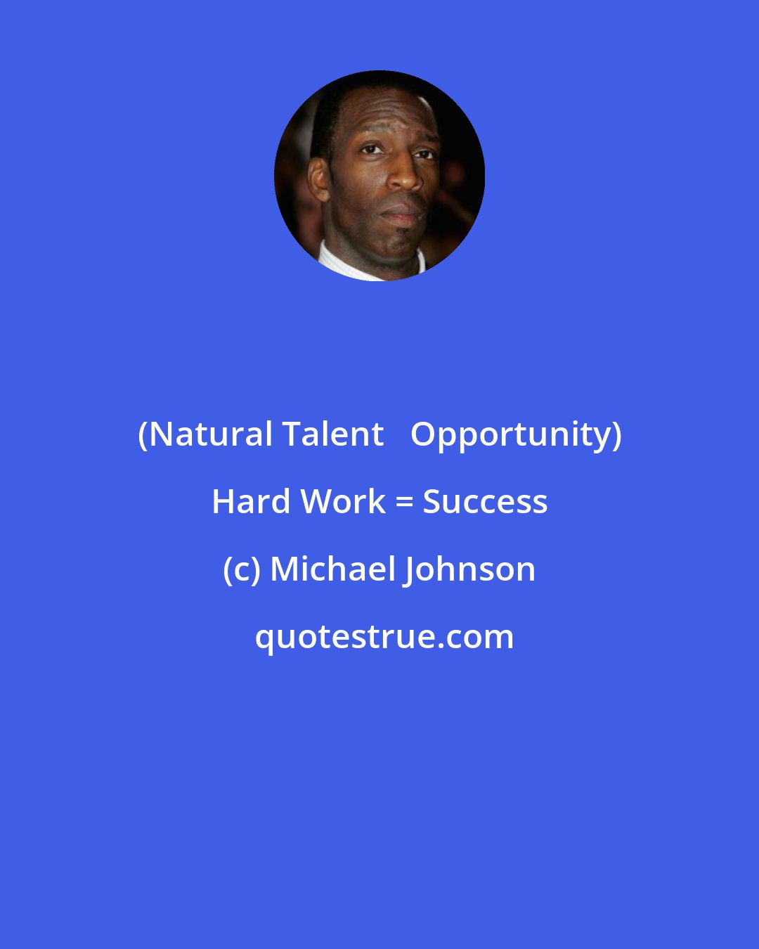Michael Johnson: (Natural Talent + Opportunity) Hard Work = Success